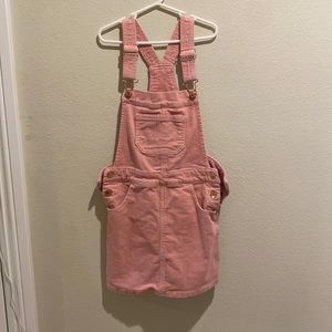 GIRLS PINK OVERALL DRESS
